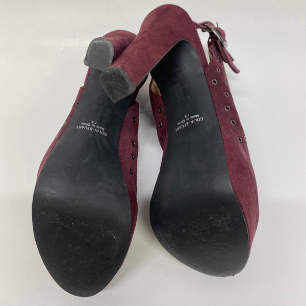 Colin Stuart Size 7.5 Burgundy Cut Out High Heel Shoes  display picture 1