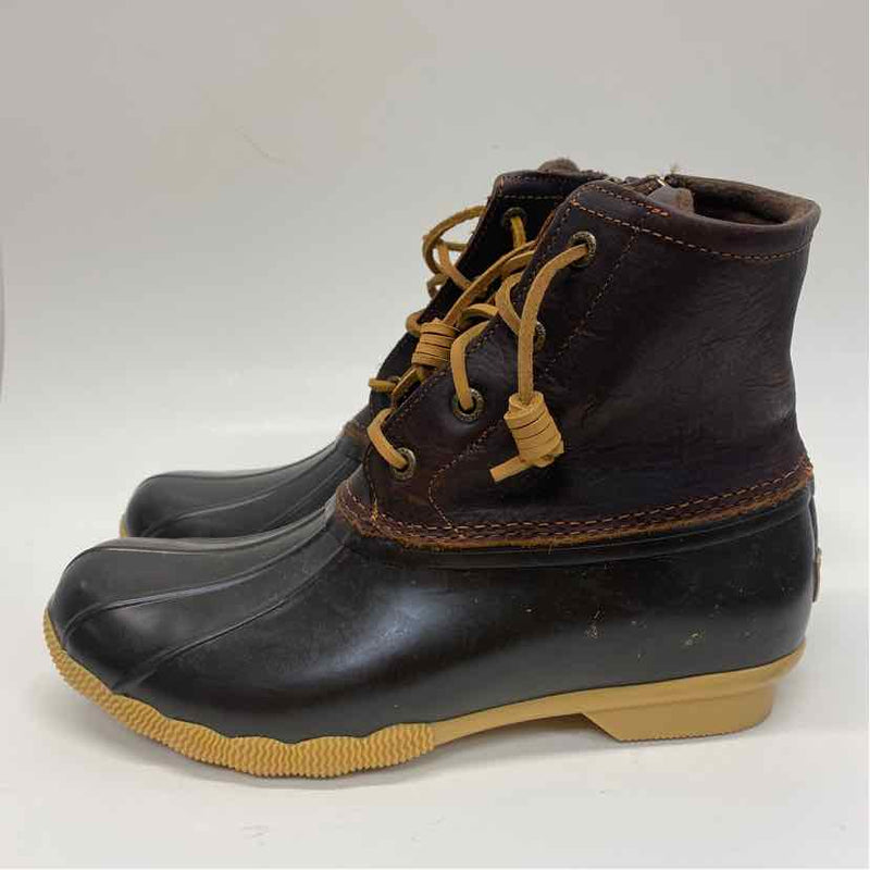 Sperry Top-Sider Size 8 Women's Brown Solid Lace Up Booties