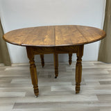 Folding Brown Oak Dining Room Table