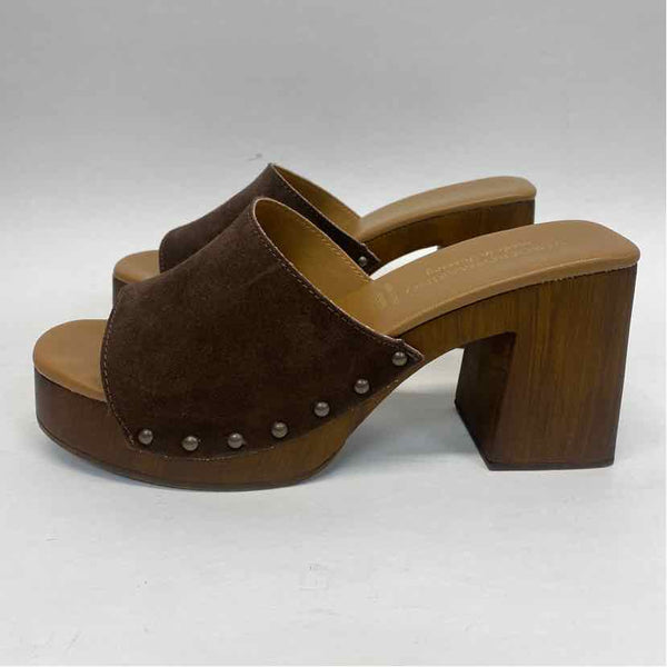 Verderosmarino Size 40-9 Women's Brown Solid Heel Sandals