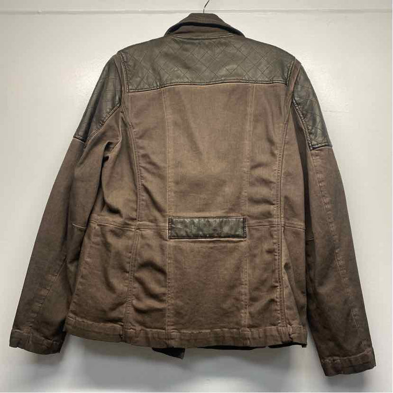 Montanaco Women's Size L Brown Solid Zip Up Jacket