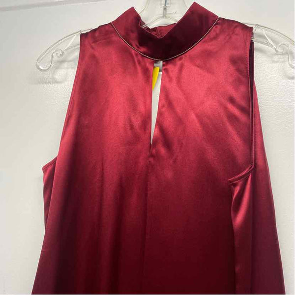 Lafayette 148 Size M Women's Burgundy Solid Pullover Sleeveless Top
