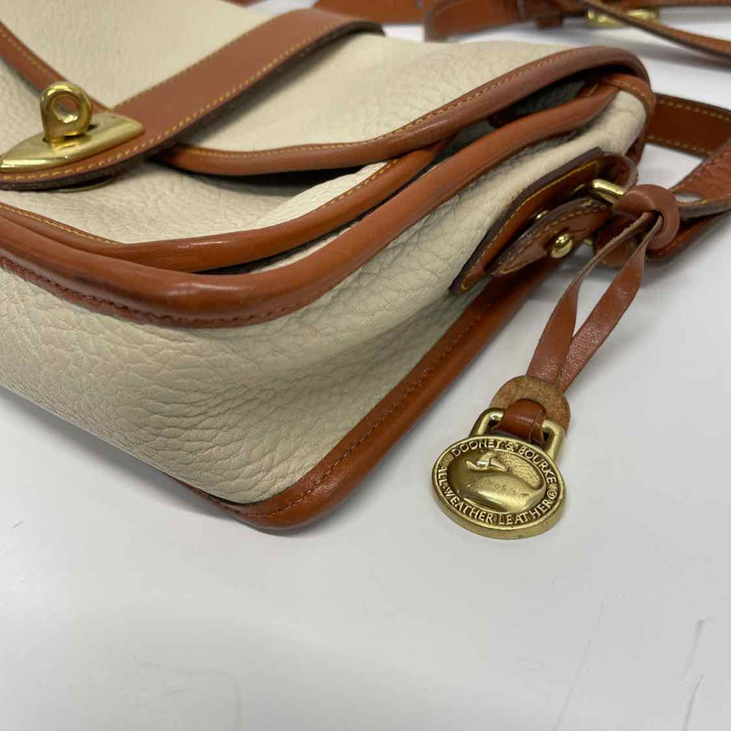 Dooney & Bourke Beige-Brown Leather Pebbled Crossbody Handbag