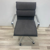 Gray Fabric Desk Chair w Chrome Accents