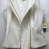 XOXO Women's Size M White Solid Zip Up Vest