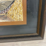 Brown Wood Framed Painting Gambel Quail by Norma J. Jepsett 1971