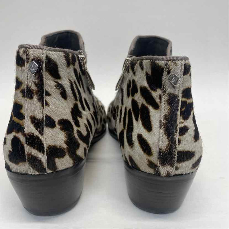 Sam Edelman Size 10 Women's Taupe-multi Animal Print Ankle Booties