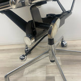 Gray Fabric Desk Chair w Chrome Accents