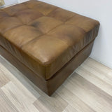 Brown Leather Ottoman