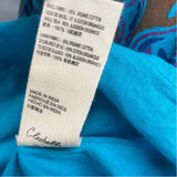 Cleobella Size S Women's Teal-Mullticolor Pattern Maxi-Short Sleeve Dress