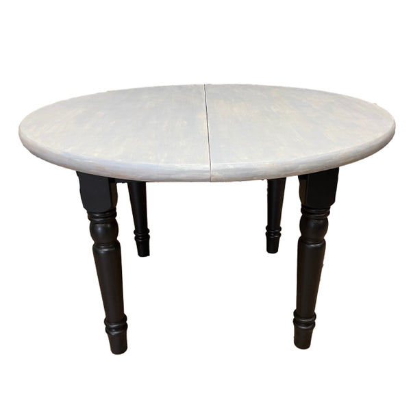 Gray-Black Wood Round Dining Room Table