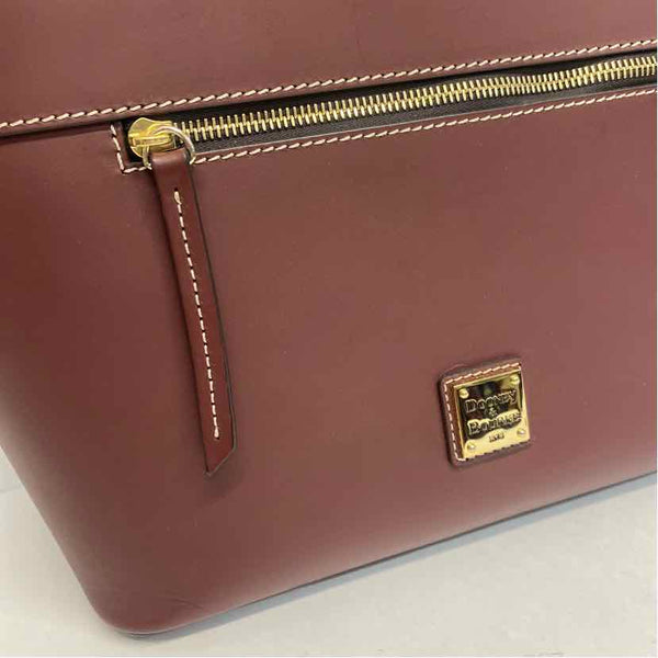 Dooney & Bourke Burgundy Leather Solid Satchel Handbag