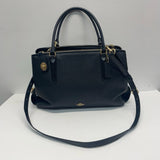 Coach Black Leather Pebbled Satchel Handbag