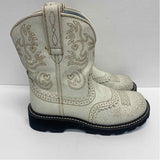 Ariat Fatbaby Size 7 Women's Off White Embroidered Western Boots