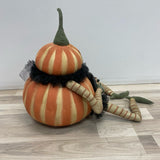 Joe Spencer Gathered traditions Primitive Halloween pumpkin with cat man