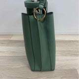 Green Faux Leather Pebbled Shoulder Handbag