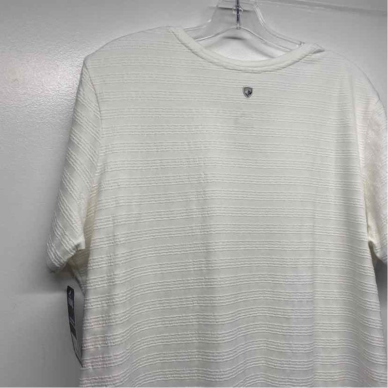 Kuhl Size Xl Women's White Textured Short Sleeve T-Shirt Dress