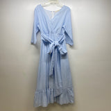 Wayward  Fancies Women's Size 2 Xl-16 Blue-White Striped Long Sleeve Dress