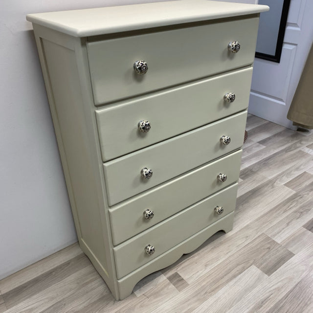 Thayer White Wood Solid 5 Drawer Chest of Drawers