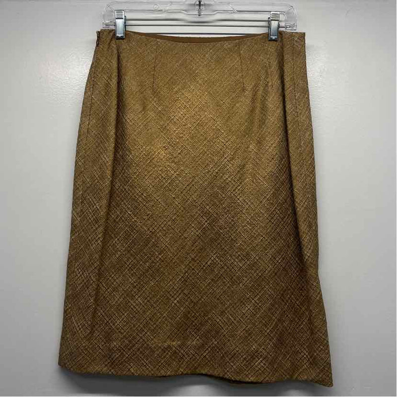 Dana Buchman Size 6 Women's Tan Tweed Pencil-Knee Skirt