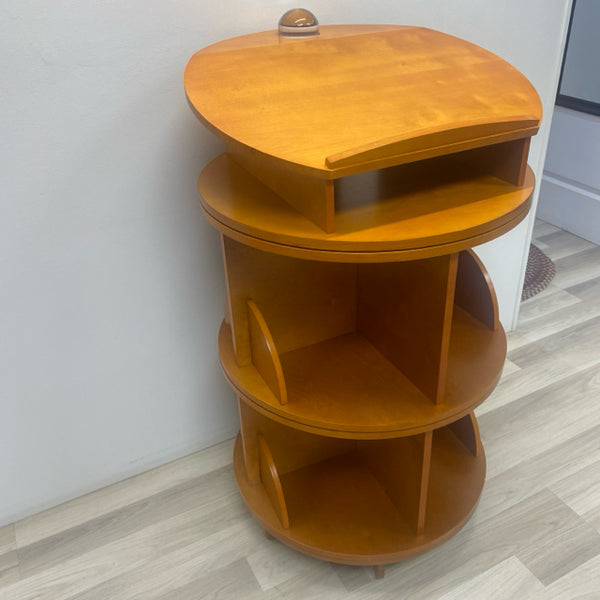 Brown Wood Carousel  Bookshelf Display