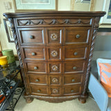 Walter of Wabash Brown Wood 5 Drawer Chest of Drawers