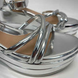 Cole Haan Size 7.5 Women's Silver Solid Strappy Sandals