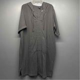 Carbon 2 Cobalt Size Xl Women's Gray Solid Shift Short Sleeve Hoodie Dress