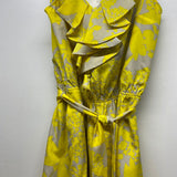 Express Size M Women's Gray-Yellow Pattern Sleeveless Dress