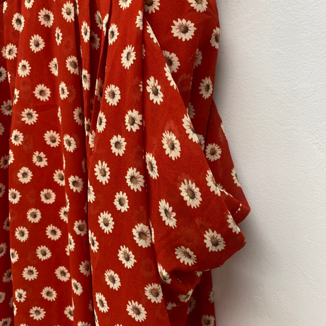 Yumi Size M-8/10 Women's Red-Multi Floral Cap Sleeve Dress
