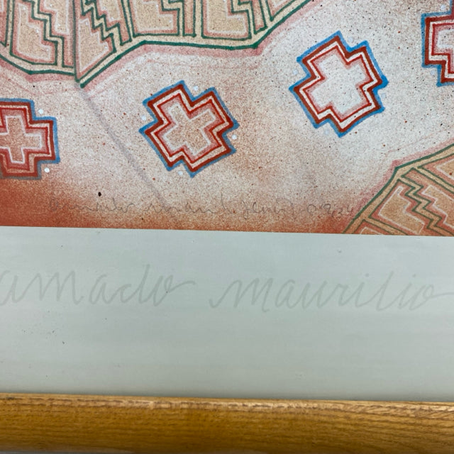 Natural Wood Framed Native American Print 5 Wise Men by Amado Maurilio Pena Jr.