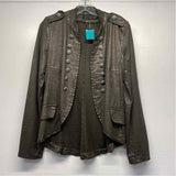 Angela Mara Women's Size S Brown Solid Military Jacket