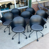 On Wheels Black Plastic Chair
