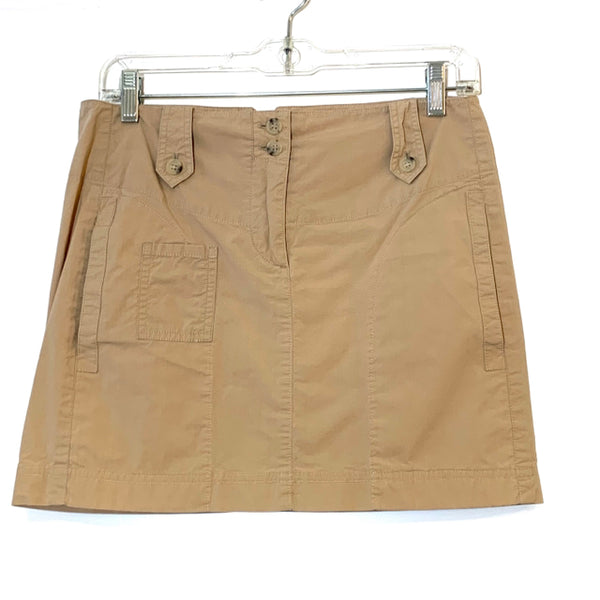 Theory Size 4 Tan Solid Cargo Women's Stretch Skirt