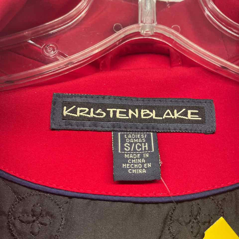 Kristen Blake Women's Size S Red Solid Zip Up Coat