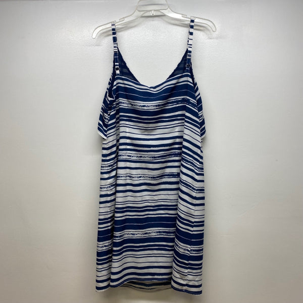 Cabi Size M Women's Blue-White Pattern Sleeveless Dress