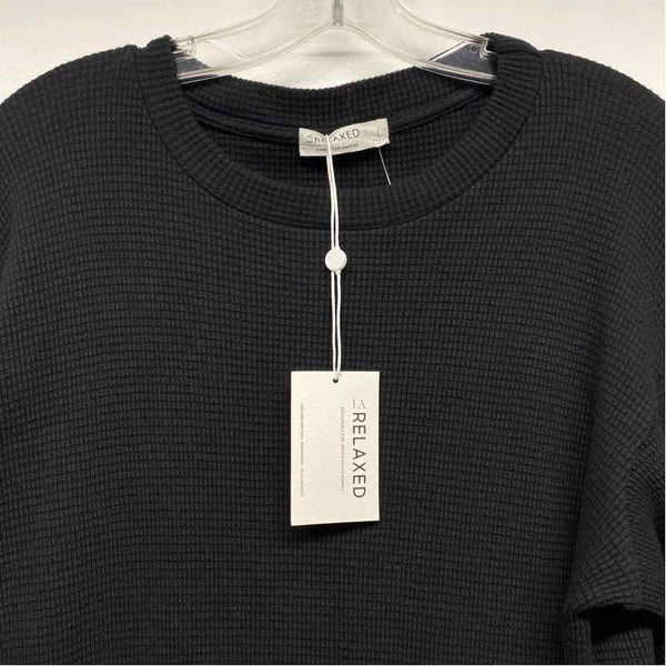 LA Relaxed Size L Women's Black Solid Shift Dress