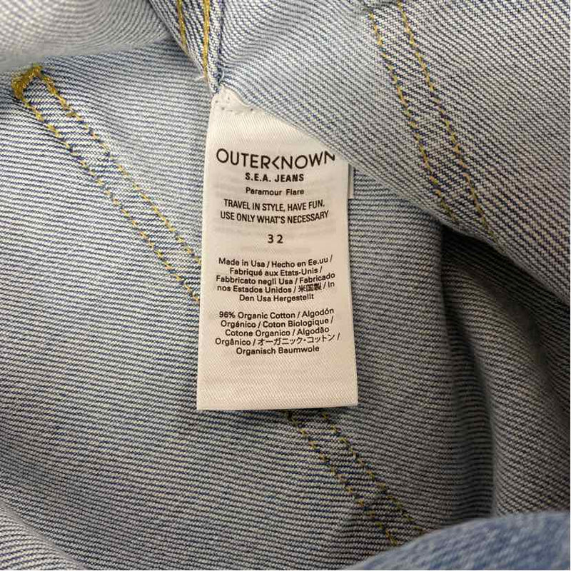 Outerknown Size 32-14 Women's Light Blue Flare Hem Jeans