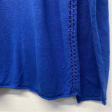 Johnny Was Size L Women's Blue Solid V Neck Long Sleeve Top
