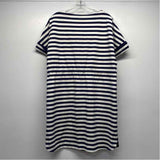 Lafayette 148 Size M Women's Navy-White Stripe Dress