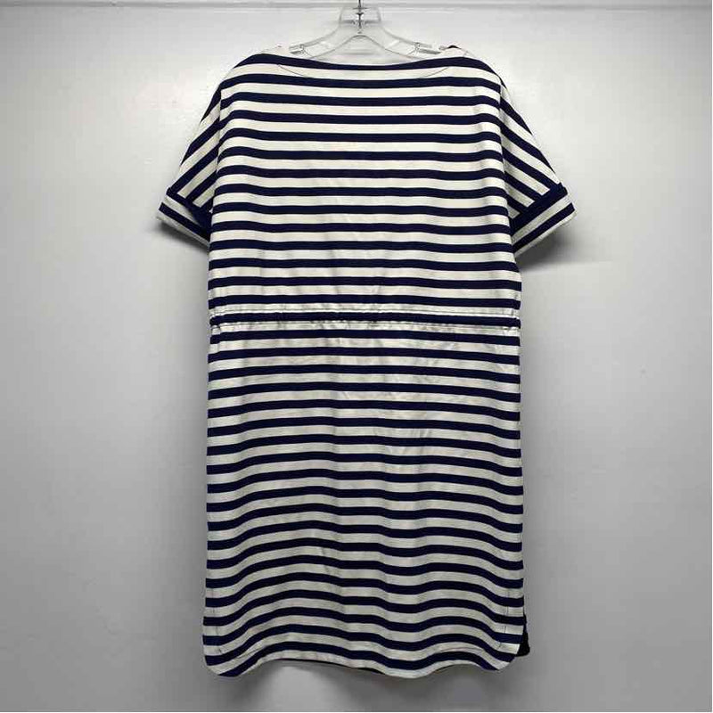 Lafayette 148 Size M Women's Navy-White Stripe Dress