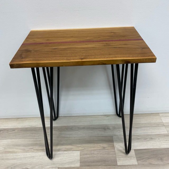 Walnut and Purple Heart Wood Side Table