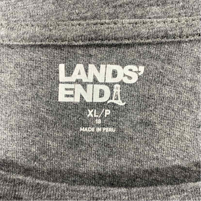 Lands' End Size Xl Women's Gray Tweed Pullover Long Sleeve Top