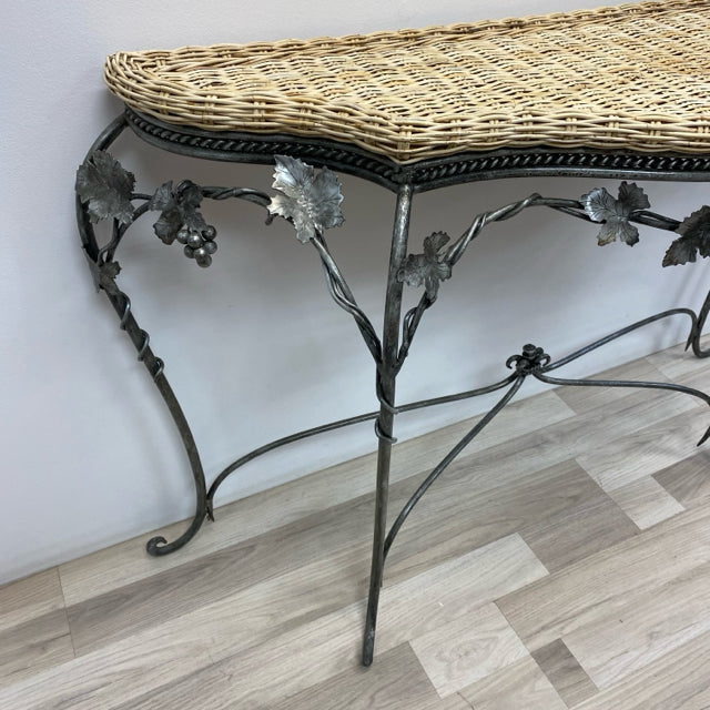 Silver-Beige Wrought Iron Console - Sofa Table