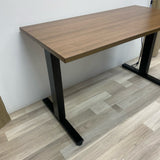 Brown-Black Wood-Metal Adjustable Height Desk