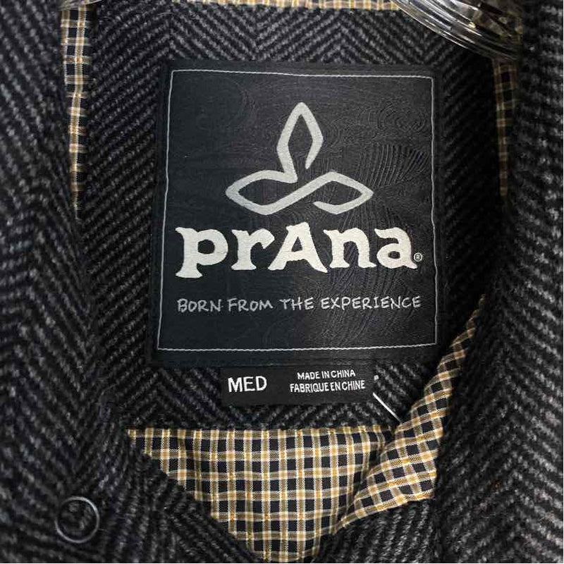 Prana Size M Charcoal Polyester-Blend Herringbone Men's Men's Jacket