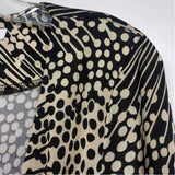 Trina Turk Size 6-S Women's Black-Beige Pattern Wrap Dress