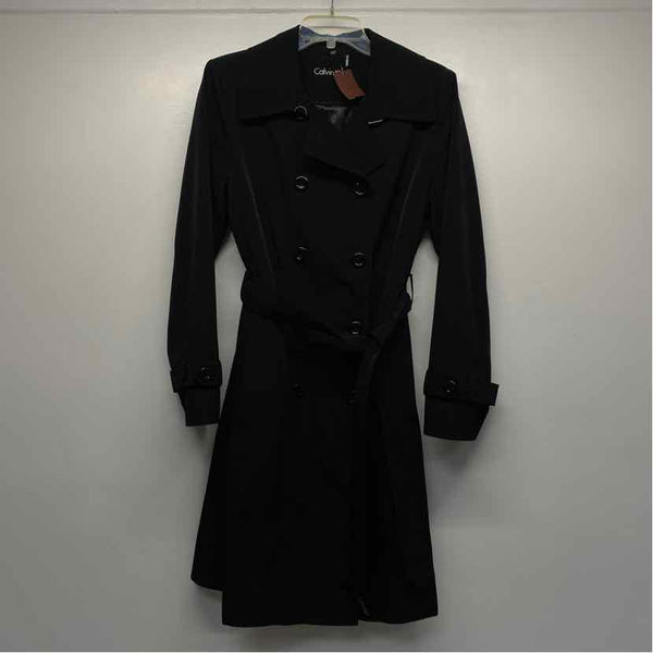 Calvin Klein Women's Size M Black Solid Rain Coat