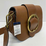 Polo by Ralph Lauren Brown Leather Pebbled Crossbody Saddle Handbag