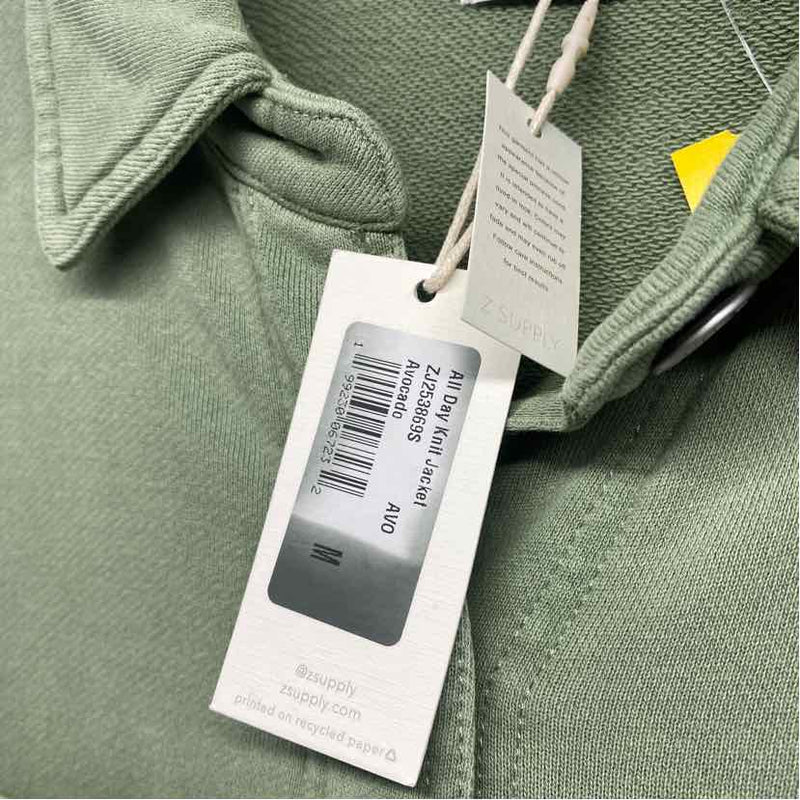 Z Supply Women's Size M Green Solid Button Up Jacket